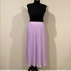Lavender pleated midi skirt